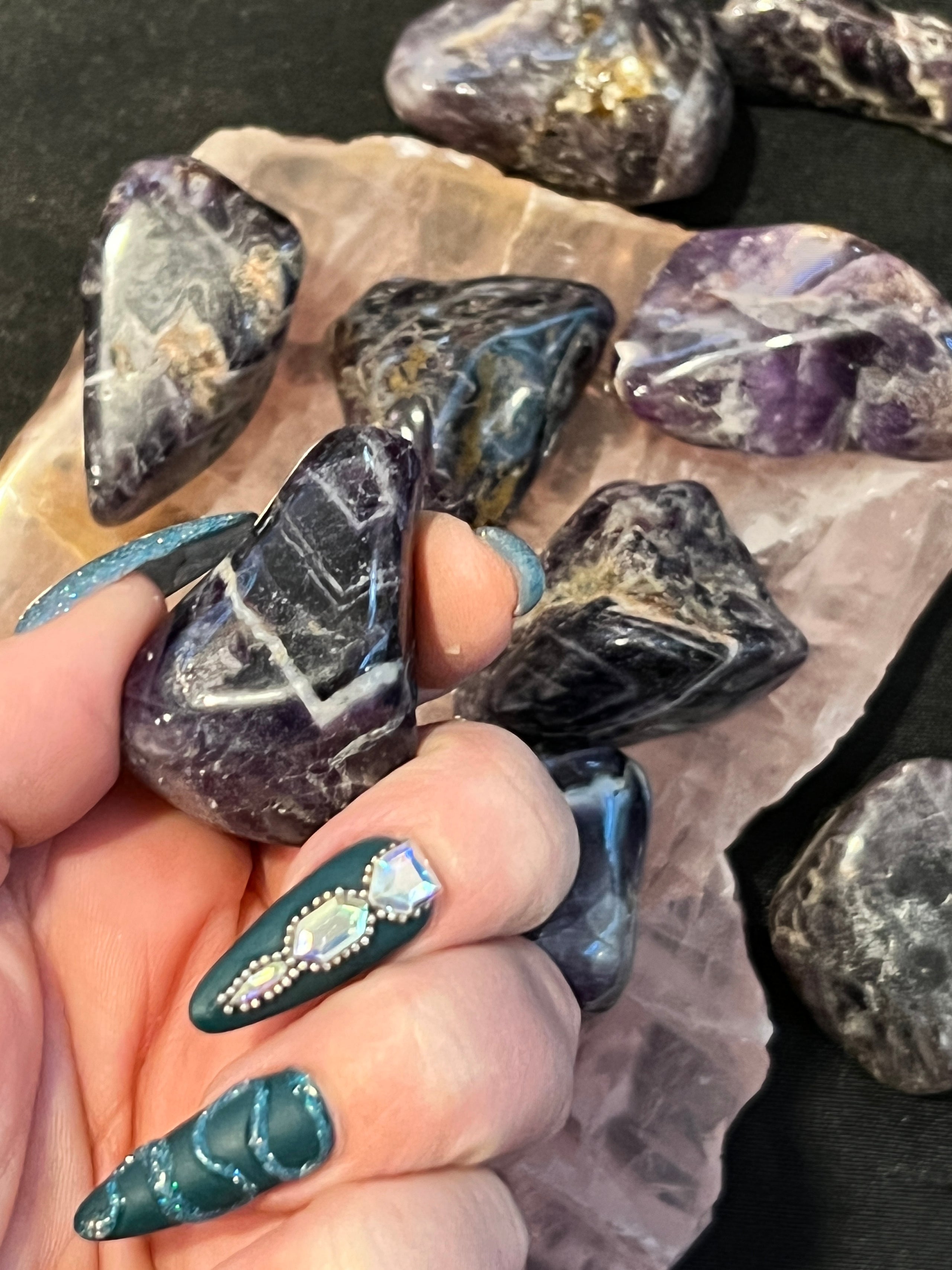 Amethyst Tumbled Pocket Stones for Spiritual Protection