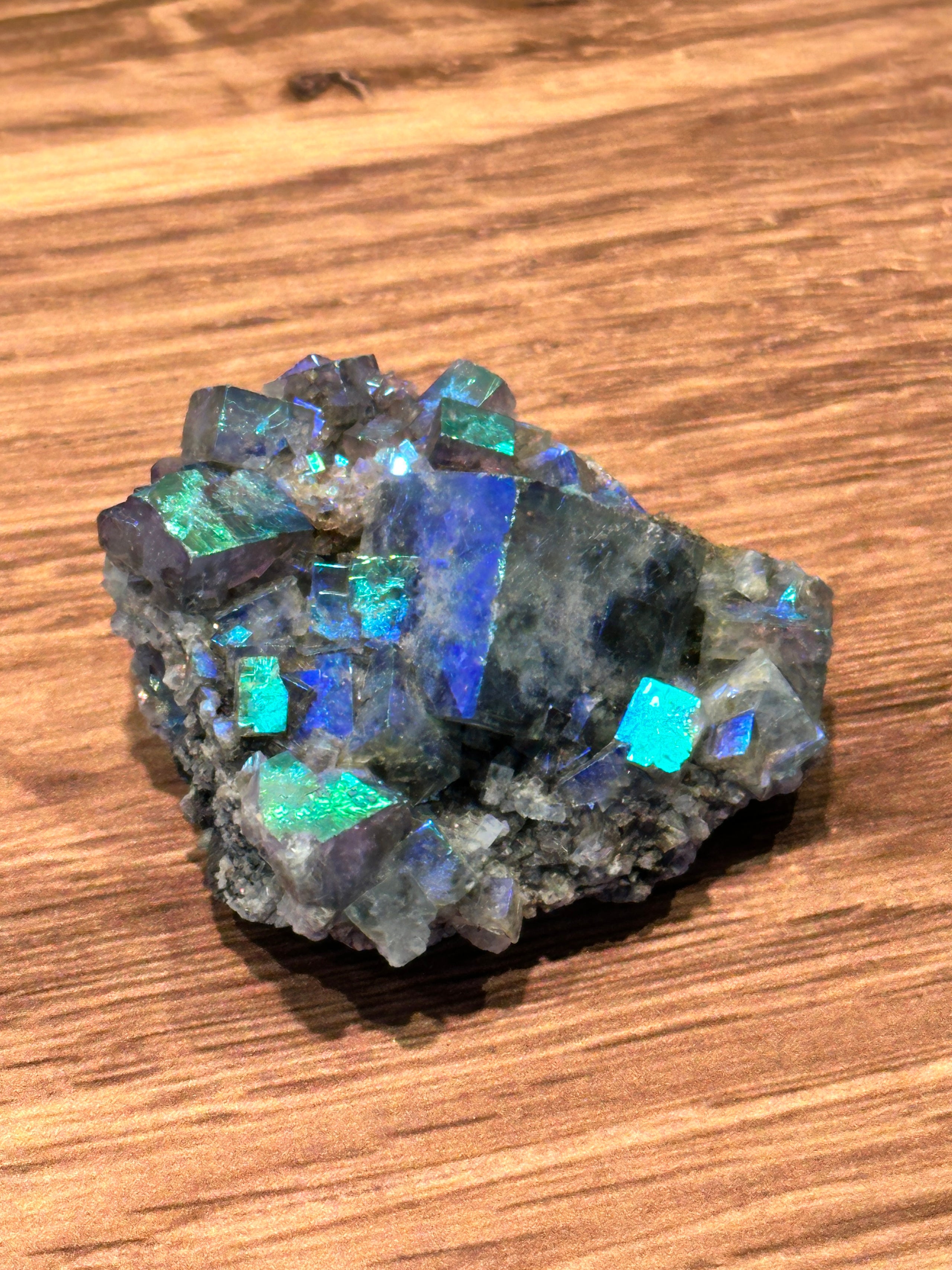 Titanium Aura Coated Rainbow Fluorite from the Diana Maria Mine, Weardale,  England